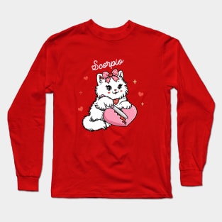 Scorpio Sassy Valentines Kitty Long Sleeve T-Shirt